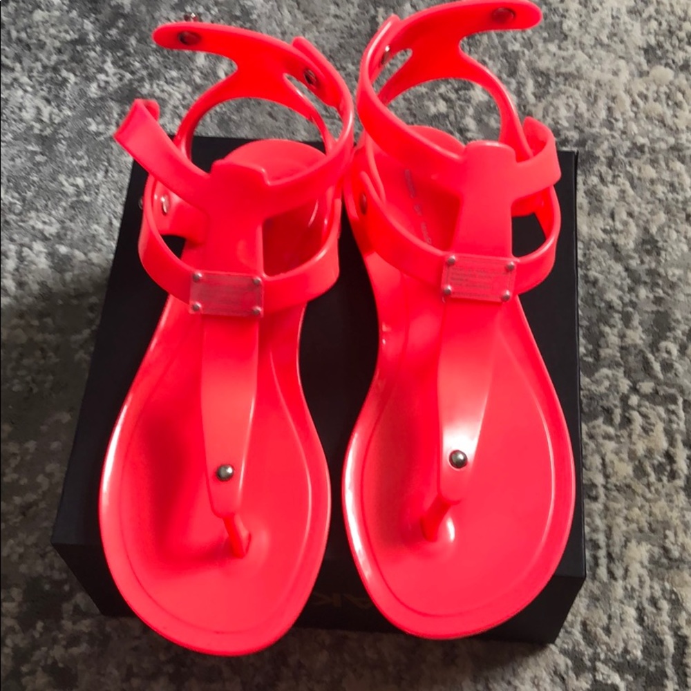 Marc by Marc Jacobs PVC Jelly Sandals Neon Pink